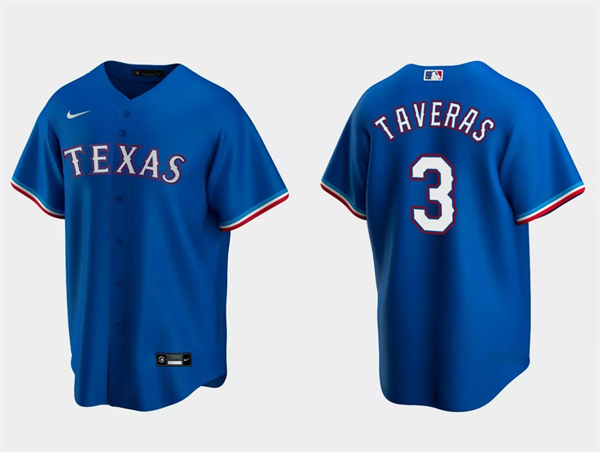 Men's Texas Rangers #3 Leody Taveras Royal Cool Base Stitched Baseball Jersey - Click Image to Close